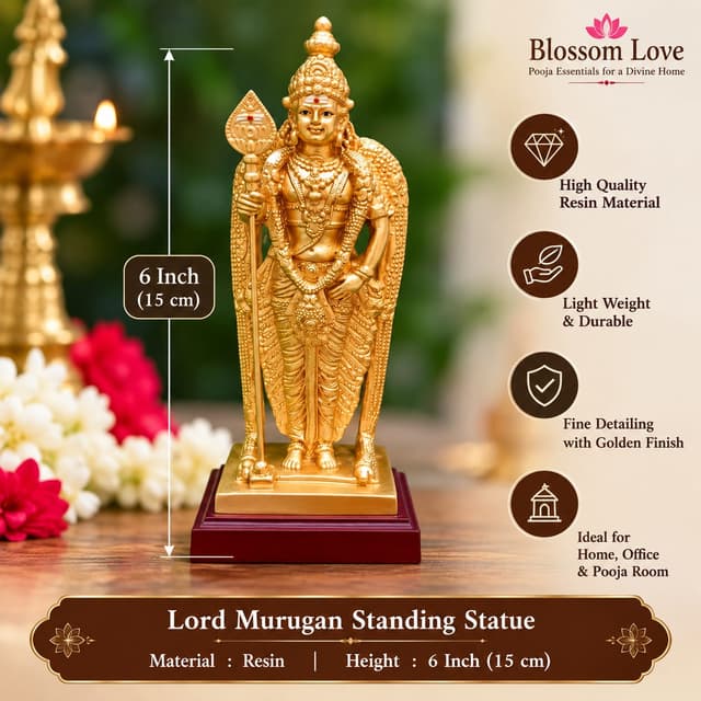 Malaysia Murugar Statue - 6 inch