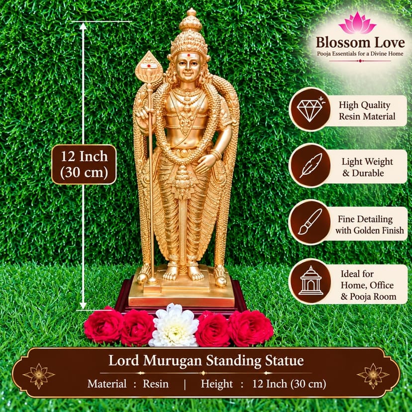 Malaysia Murugar Statue - 12 inch - Image 1